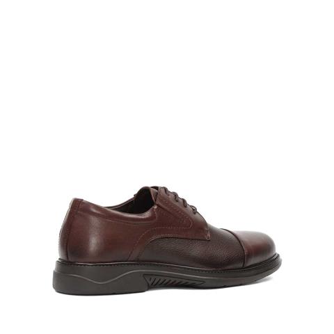 Erkek Kahverengi Bağcıklı Deri Günlük Ayakkabı