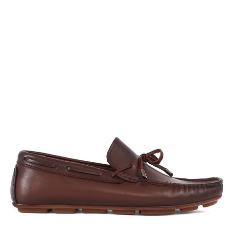 Erkek Kahverengi Bağcıklı Deri Günlük Ayakkabı