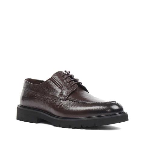 Erkek Kahverengi Bağcıklı Deri Klasik Ayakkabı