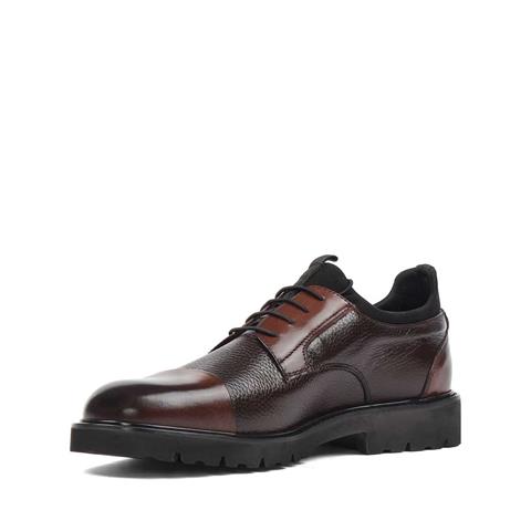 Erkek Kahverengi Bağcıklı Deri Klasik Ayakkabı