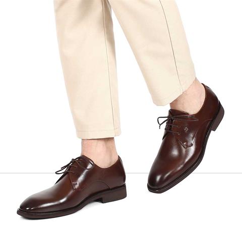 Erkek Kahverengi Bağcıklı Deri Klasik Ayakkabı