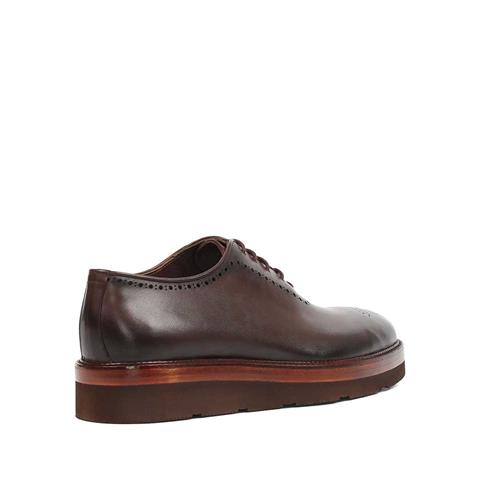 Erkek Kahverengi Bağcıklı Deri Klasik Ayakkabı