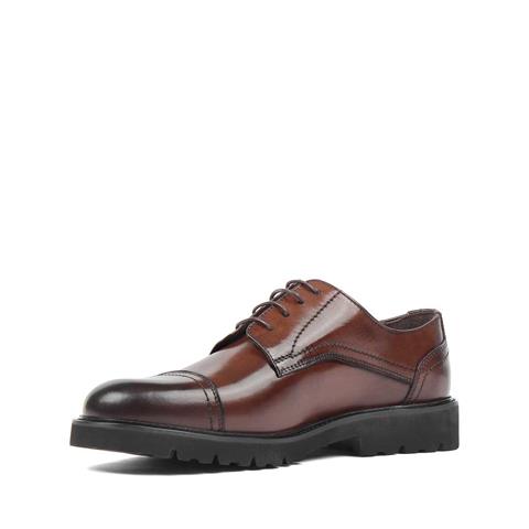 Erkek Kahverengi Bağcıklı Deri Klasik Ayakkabı