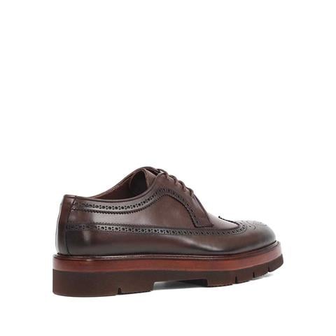 Erkek Kahverengi Bağcıklı Deri Klasik Ayakkabı