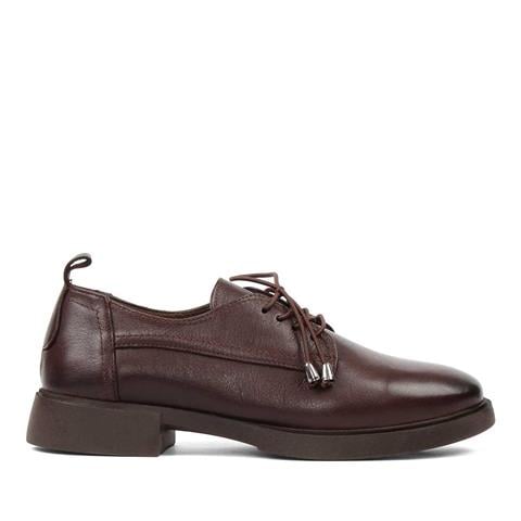 Kadın Kahverengi Bağcıklı Deri Günlük Ayakkabı