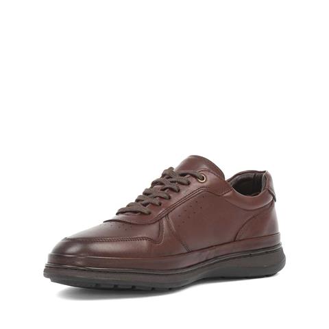 Erkek Kahverengi Bağcıklı Deri Sneaker