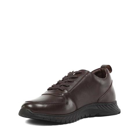 Erkek Kahverengi Bağcıklı Deri Sneaker
