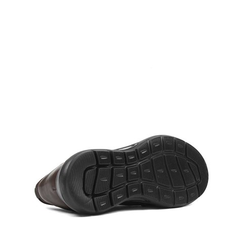 Erkek Kahverengi Bağcıklı Deri Sneaker