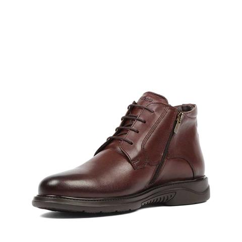 Erkek Kahverengi Bağcıklı Fermuarlı Deri Bot