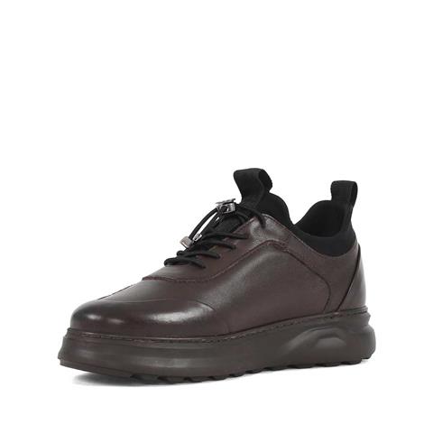 Erkek Kahverengi Bağcıklı Kalın Tabanlı Deri Günlük Ayakkabı