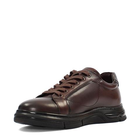 Erkek Kahverengi Bağcıklı Kalın Tabanlı Deri Sneaker