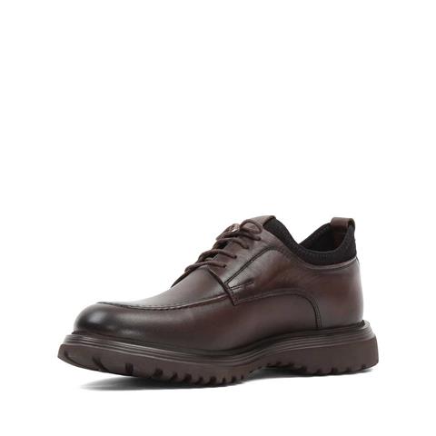 Erkek Kahverengi Bağcıklı Kalın Tabanlı Deri Ayakkabı