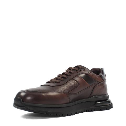 Erkek Kahverengi Bağcıklı Kalın Tabanlı Deri Sneaker