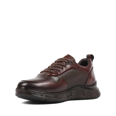 Erkek Kahverengi Bağcıklı Kalın Tabanlı Deri Sneaker