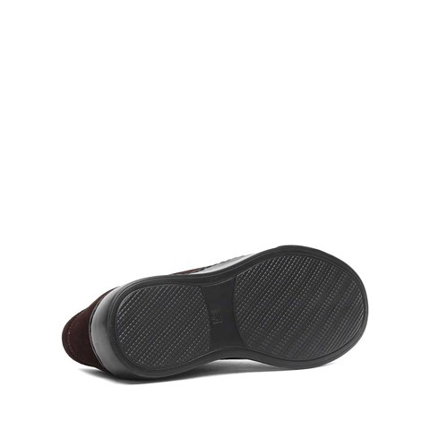 Erkek Kahverengi Bağcıklı Kalın Tabanlı Süet Deri Sneaker