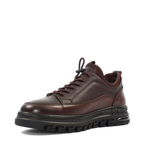 Erkek Kahverengi Bağcıklı Kalın Tabanlı Deri Sneaker