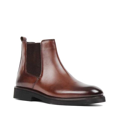 Erkek Kahverengi Deri Chelsea Bot