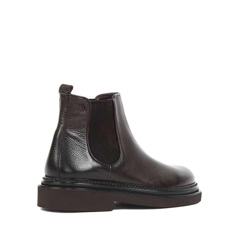 Erkek Kahverengi Deri Chelsea Bot