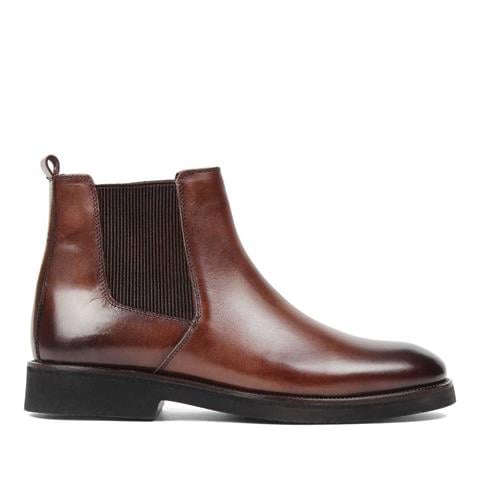 Erkek Kahverengi Deri Chelsea Bot
