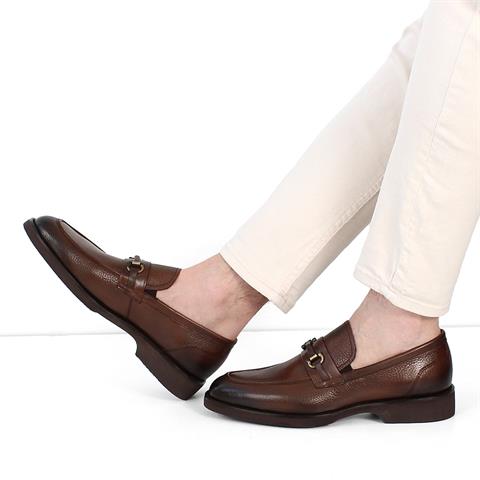 Erkek Kahverengi Deri Loafer