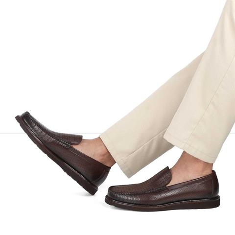 Erkek Kahverengi Deri Loafer