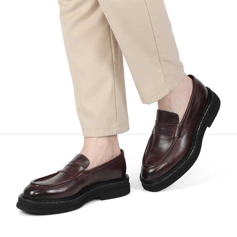 Erkek Kahverengi Deri Loafer
