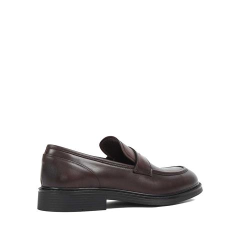 Erkek Kahverengi Deri Loafer