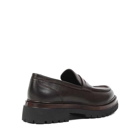 Erkek Kahverengi Deri Loafer