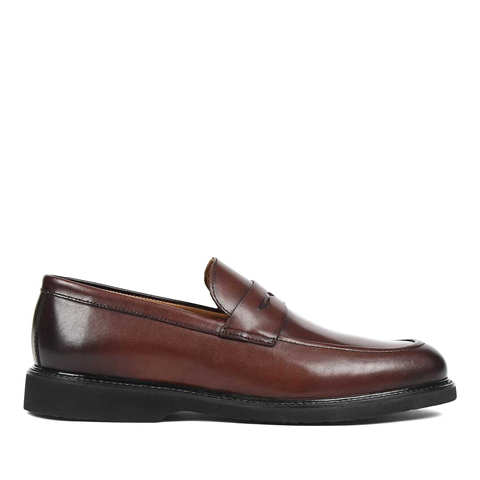 Erkek Kahverengi Deri Loafer
