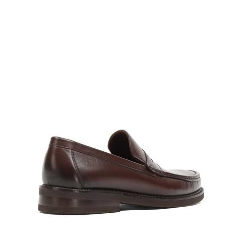 Erkek Kahverengi Deri Loafer