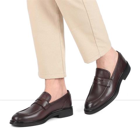 Erkek Kahverengi Deri Loafer