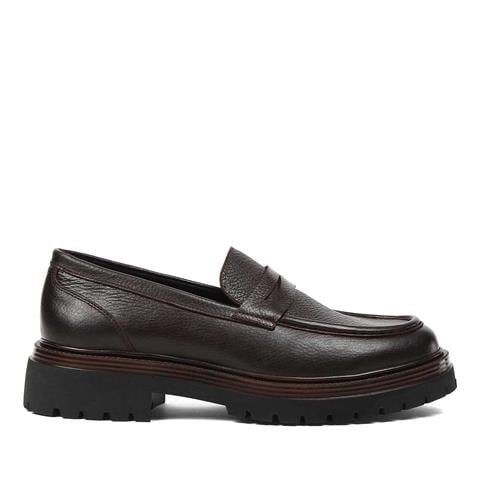 Erkek Kahverengi Deri Loafer