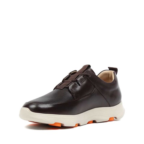 Erkek Kahverengi Deri Sneaker