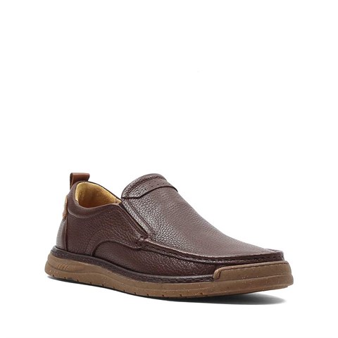 Erkek Kahverengi Deri Sneaker
