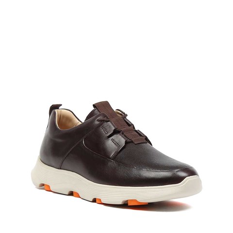 Erkek Kahverengi Deri Sneaker
