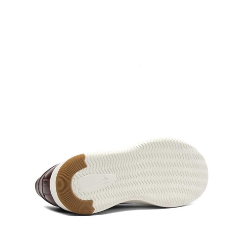 Erkek Kahverengi Kalın Tabanlı Deri Sneaker
