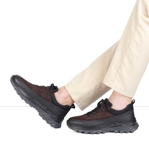 Erkek Kahverengi Kalın Tabanlı Nubuk Deri Ayakkabı