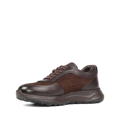 Erkek Kahverengi Kalın Tabanlı Nubuk Deri Sneaker