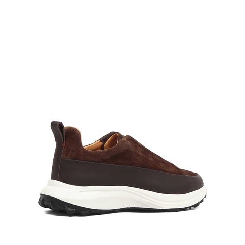 Erkek Kahverengi Kalın Tabanlı Süet Deri Sneaker