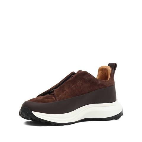 Erkek Kahverengi Kalın Tabanlı Süet Deri Sneaker