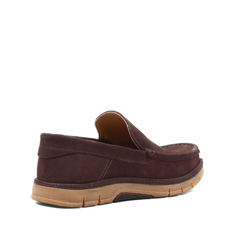 Erkek Kahverengi Nubuk Deri Loafer