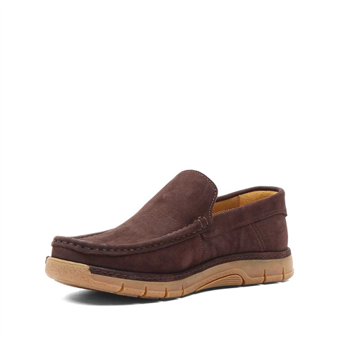 Erkek Kahverengi Nubuk Deri Loafer