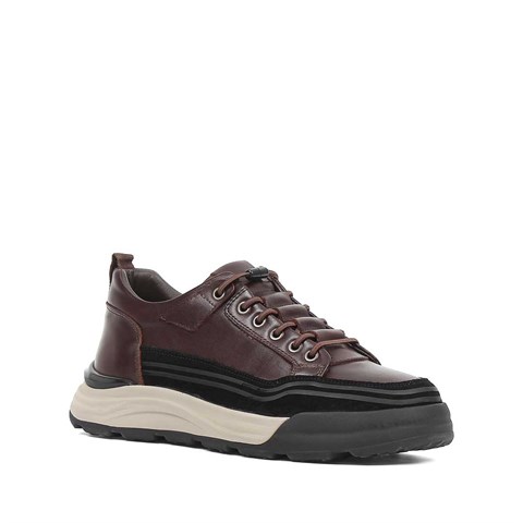 Erkek Kahverengi Siyah Süet Deri Sneaker