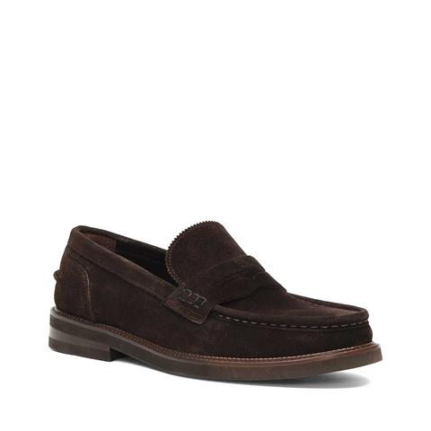 Erkek Kahverengi Süet Deri Loafer