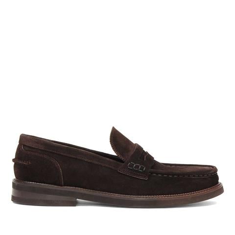 Erkek Kahverengi Süet Deri Loafer