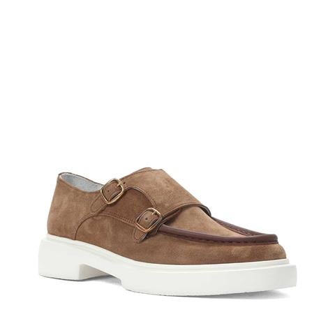 Erkek Kum Çift Tokalı Süet Deri Günlük Ayakkabı