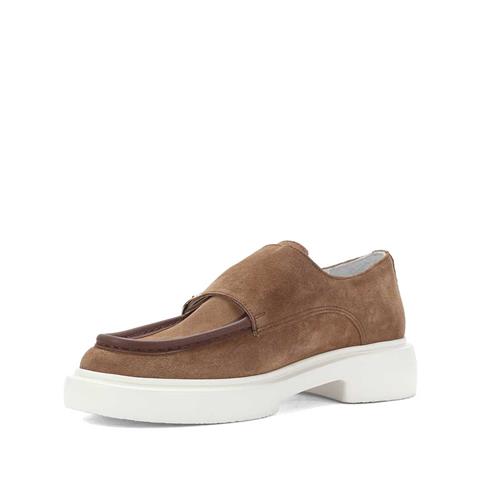 Erkek Kum Çift Tokalı Süet Deri Günlük Ayakkabı