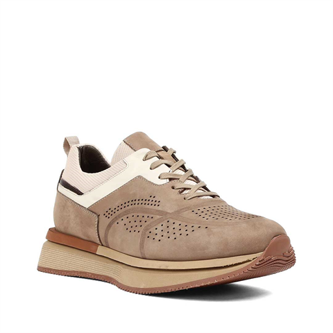 Erkek Kum Kalın Tabanlı Nubuk Deri Sneaker