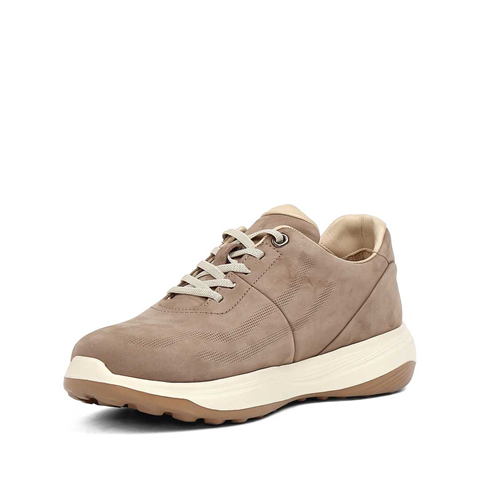 Erkek Kum Kalın Tabanlı Nubuk Deri Sneaker