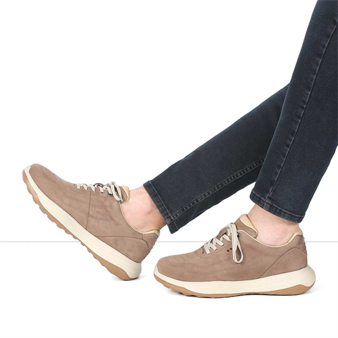 Erkek Kum Kalın Tabanlı Nubuk Deri Sneaker